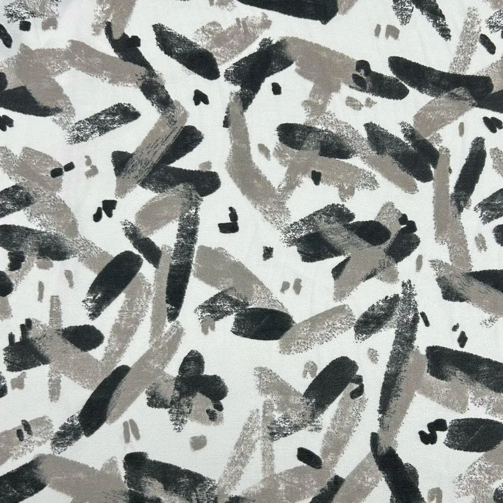 Brush Strokes Polyester Crepe Fabric