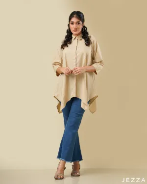 Button Down Polyester Top 57711