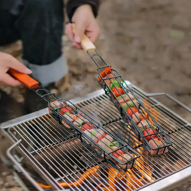Camping Grill Basket Portable Barbecue Grilling Basket BBQ Basket