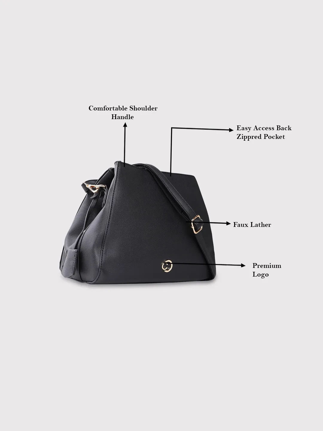 Caprese Milan Satchel Small Solid Women'S Handbag Black