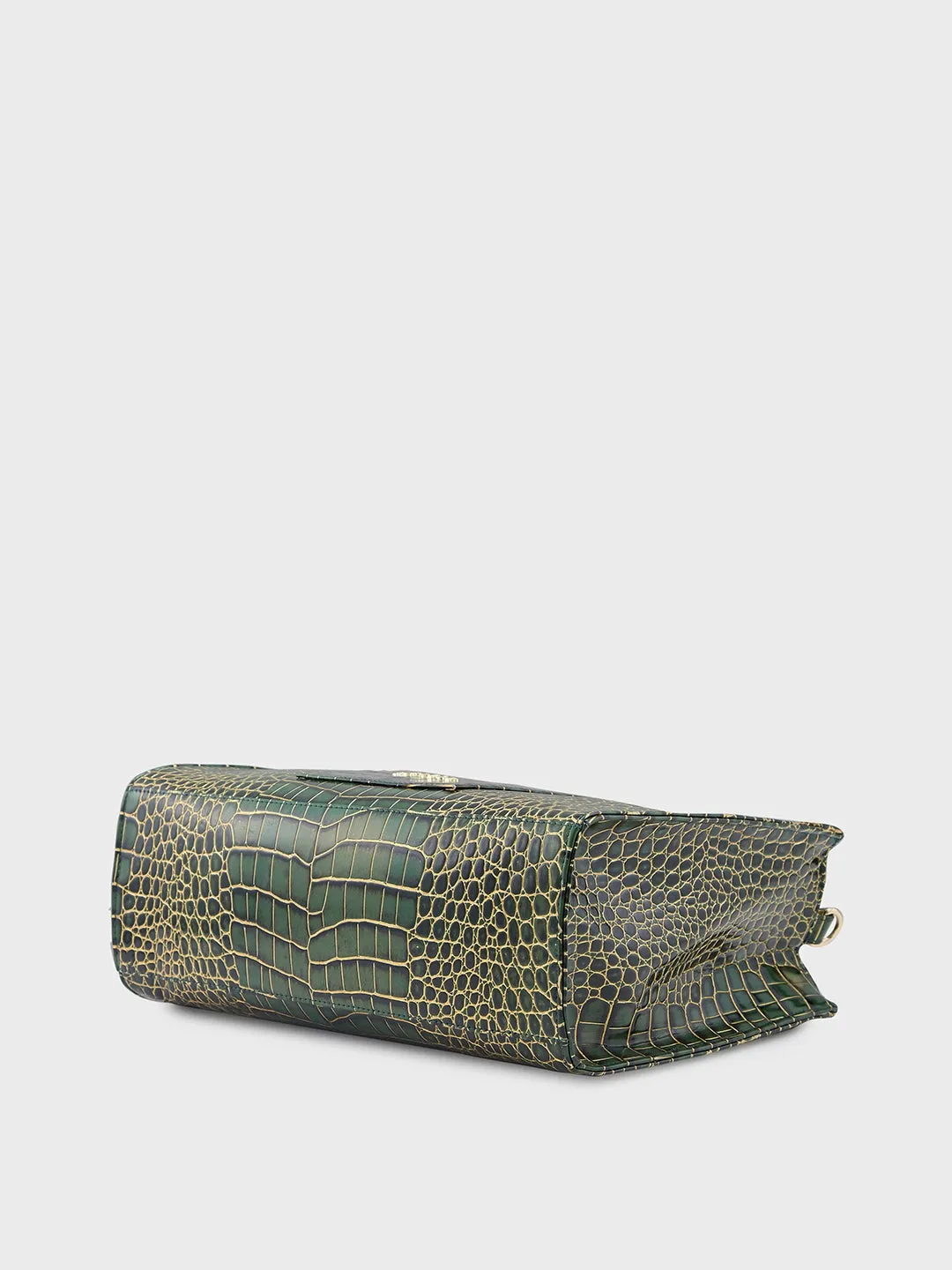 Caprese Miranda Tote Medium Croco Womens Office Handbag Green