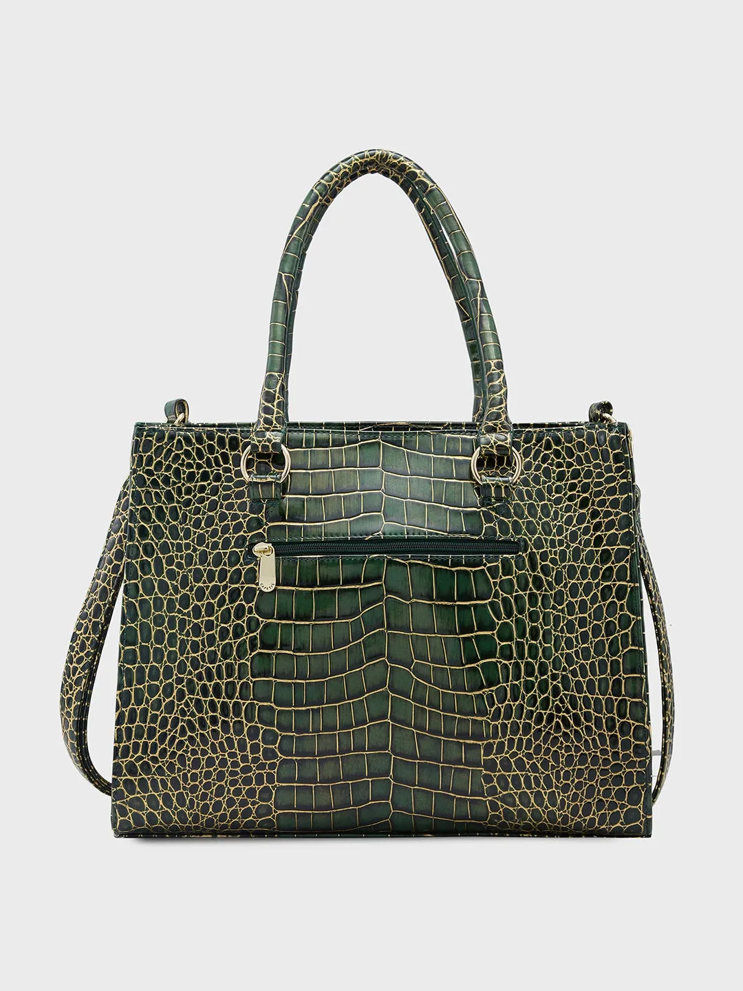 Caprese Miranda Tote Medium Croco Womens Office Handbag Green
