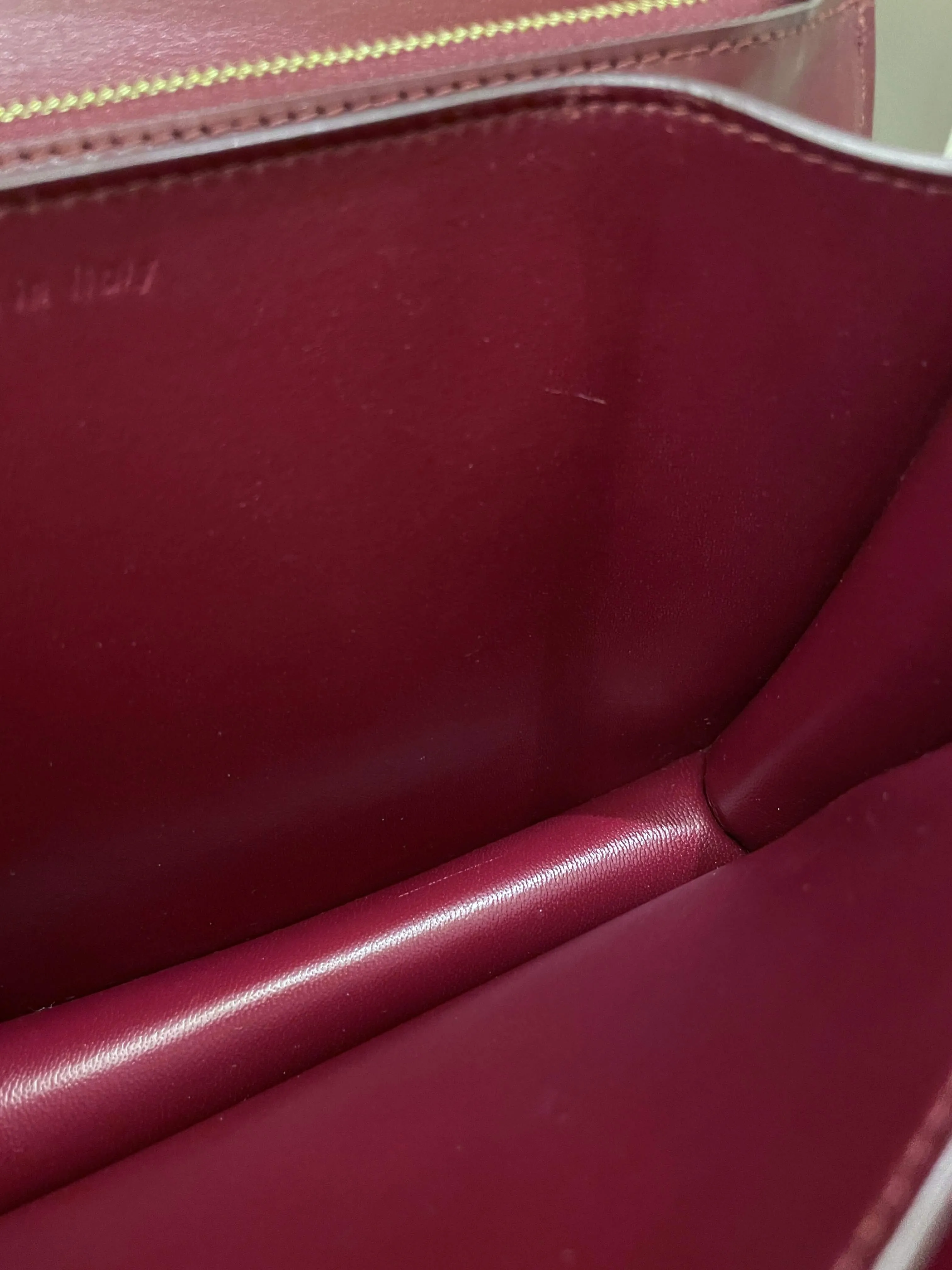 Celine Box Bag Burgundy Calfskin