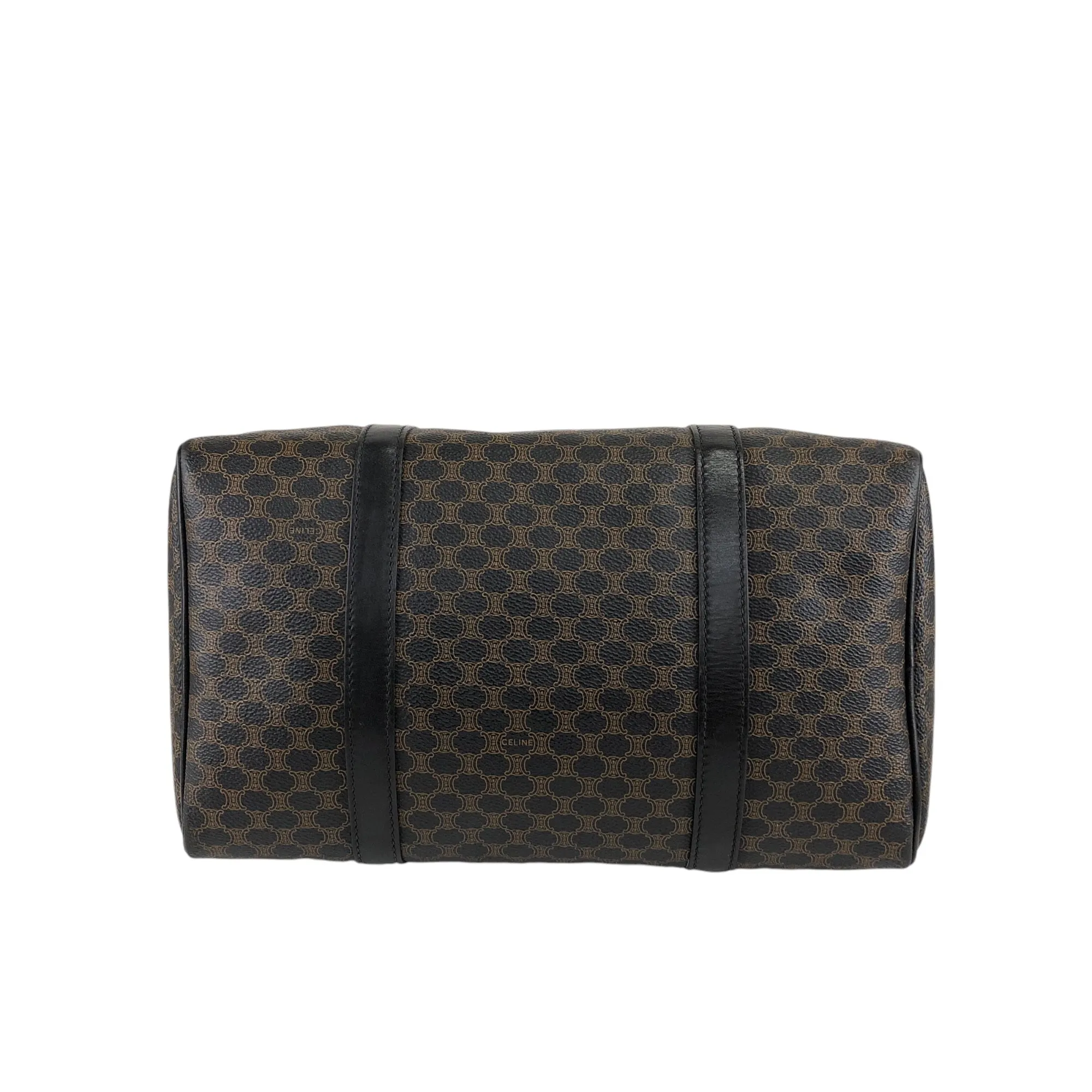CELINE Macadam Blason Handbag Boston bag Black Vintage w2aj6s