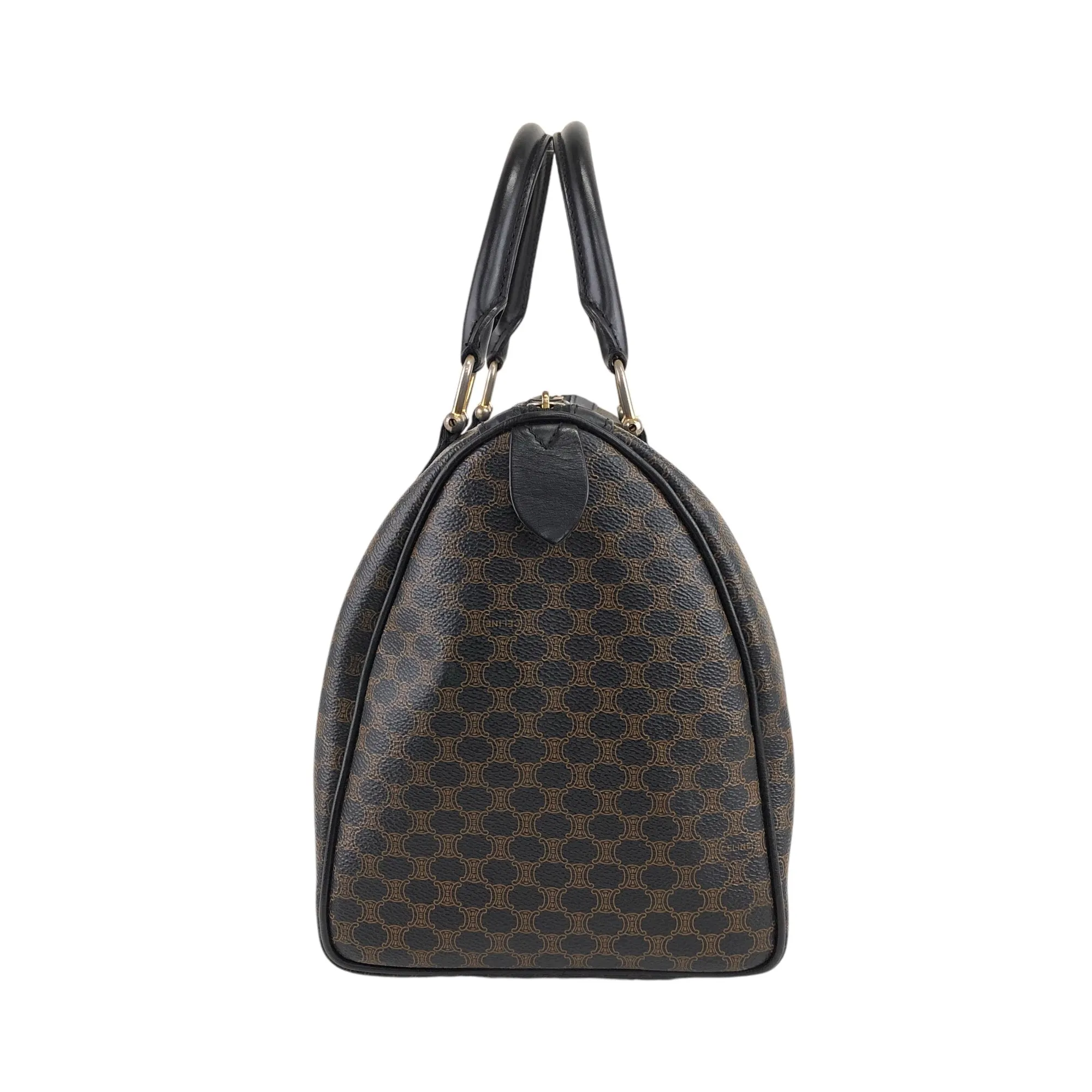 CELINE Macadam Blason Handbag Boston bag Black Vintage w2aj6s