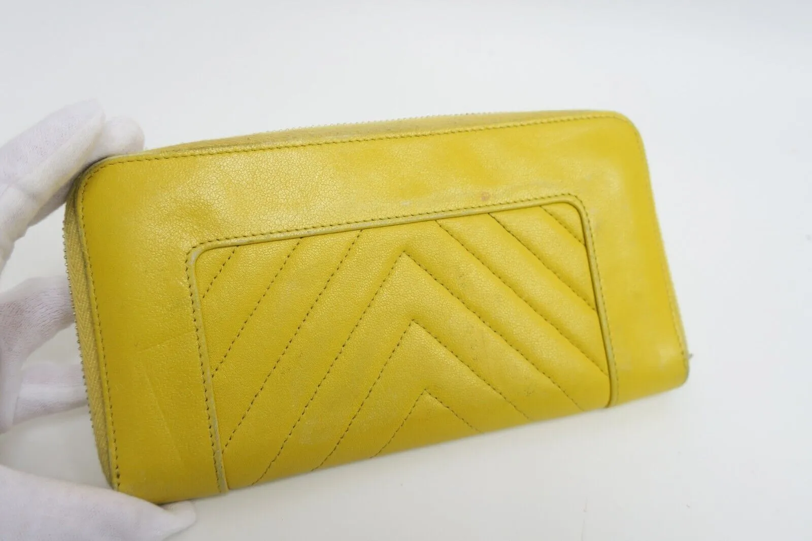 Chanel Chevron V Stitch Leather