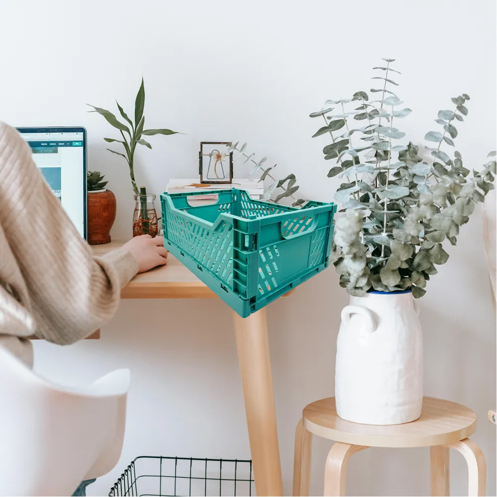 Collapsible Crate Storage Bin Desktop Folding Basket442565