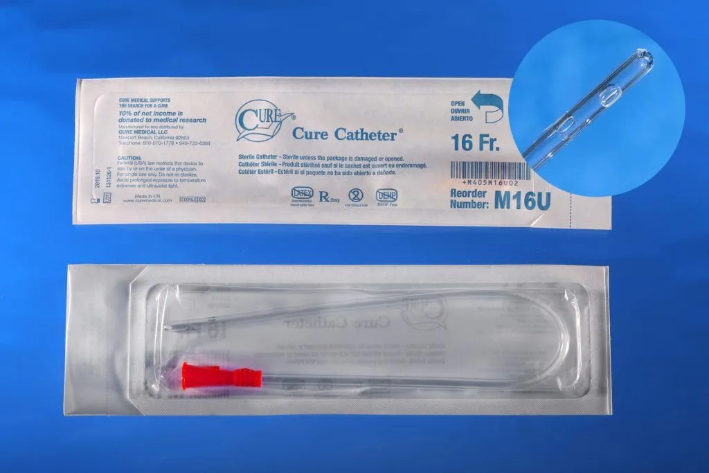 Convatec Cure Medical Pocket Catheter, Male, 16", Straight Tip