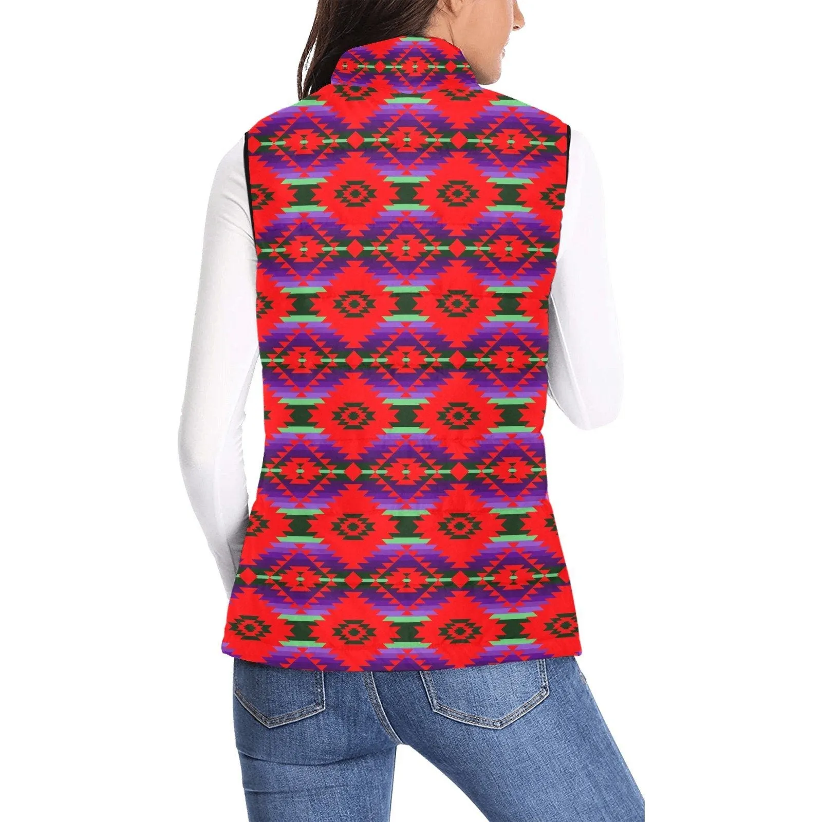 Cree Confederacy Chicken Dance Women's Padded Vest Jacket