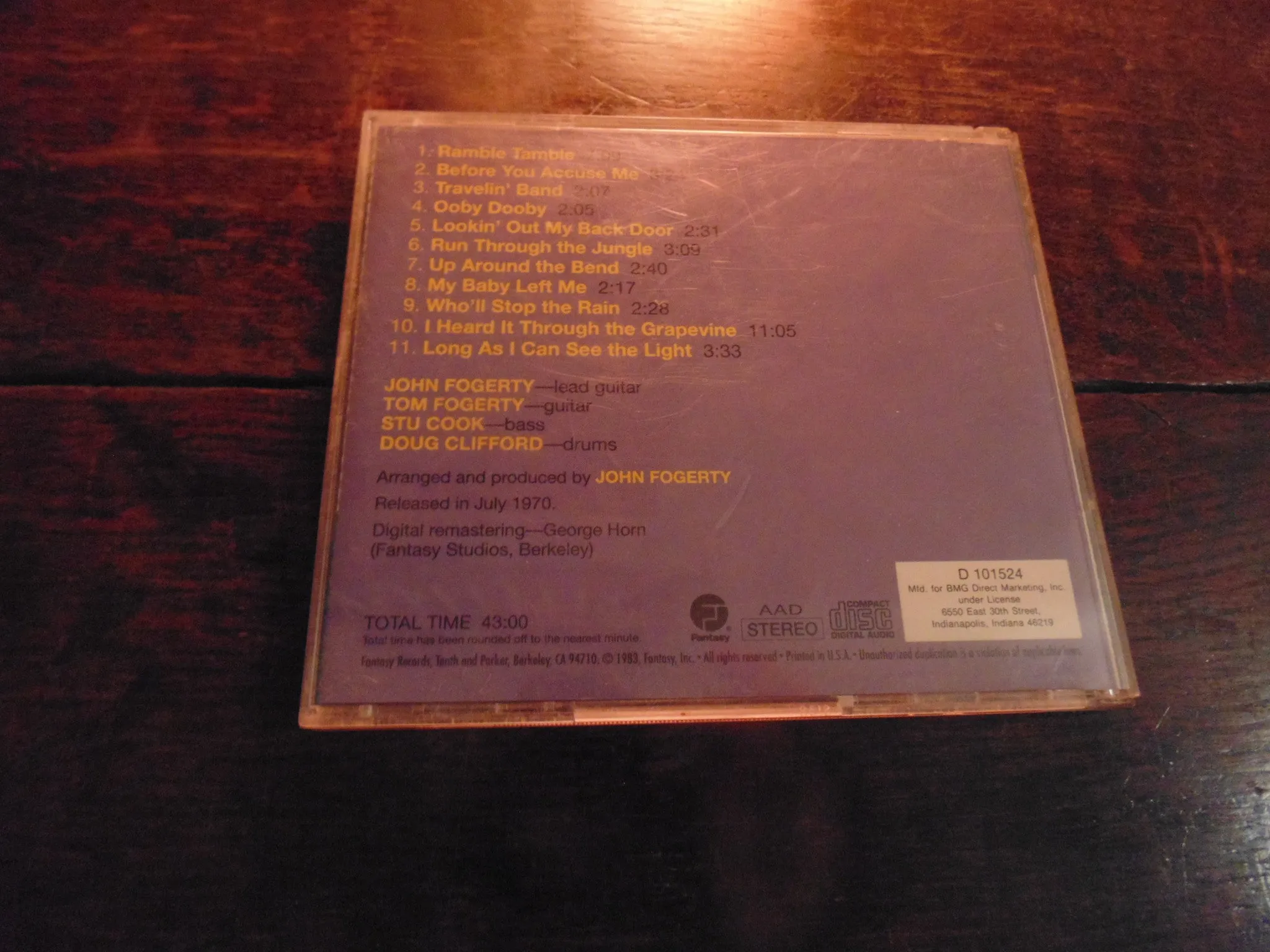 Creedence Clearwater Revival CD, Cosmo's Factory, Fantasy Records - BMG