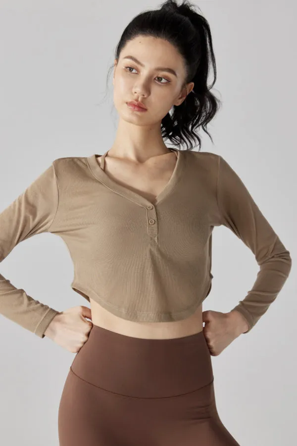 Cropped Long Sleeve Pullover
