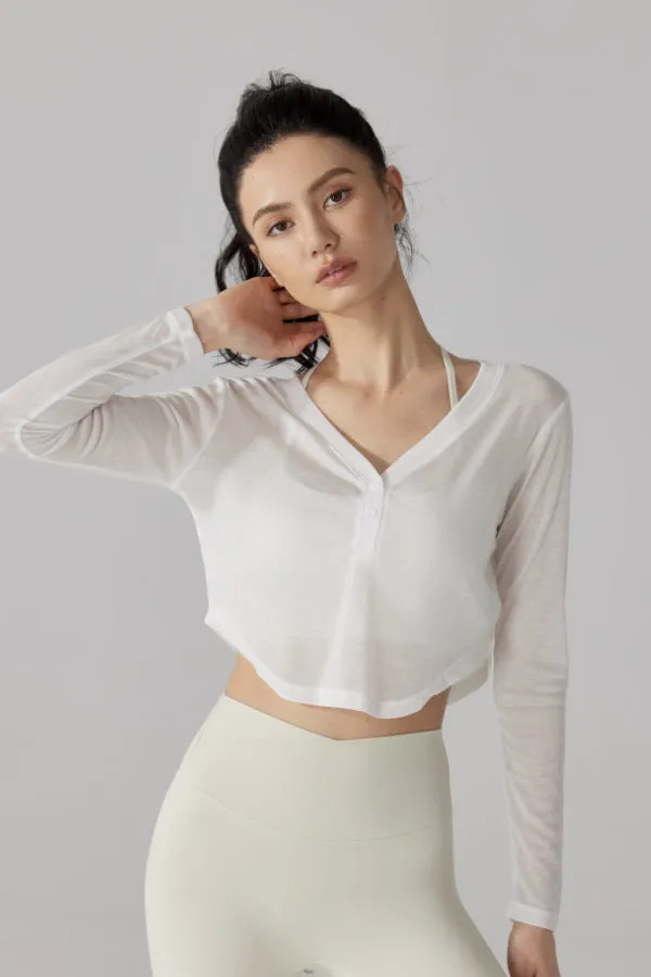 Cropped Long Sleeve Pullover
