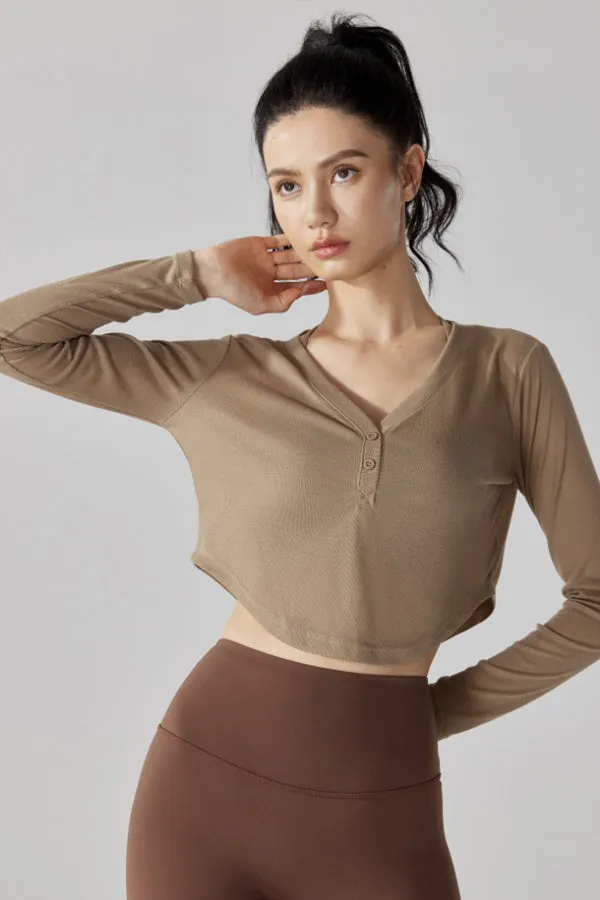 Cropped Long Sleeve Pullover