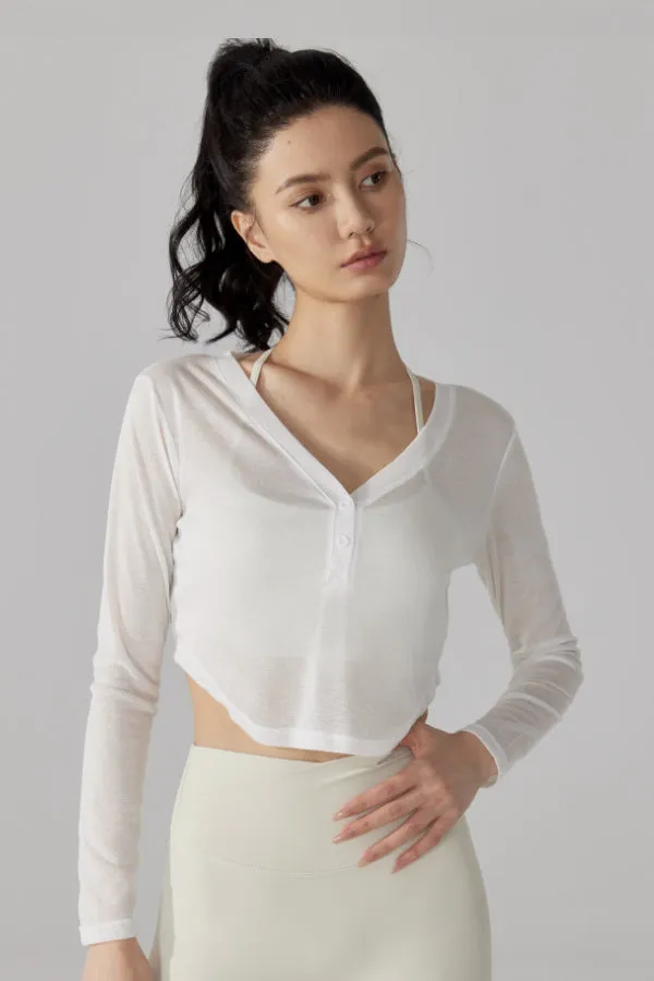 Cropped Long Sleeve Pullover