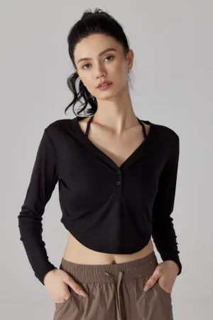 Cropped Long Sleeve Pullover