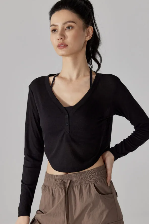 Cropped Long Sleeve Pullover
