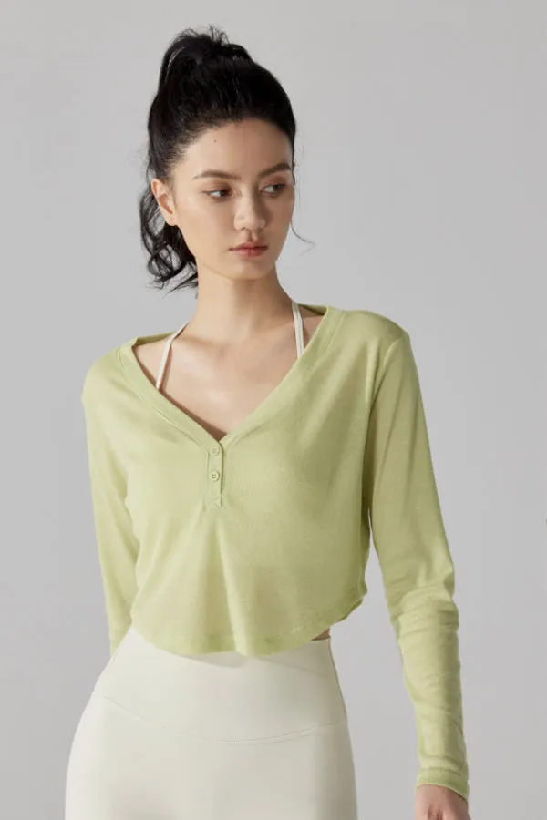 Cropped Long Sleeve Pullover