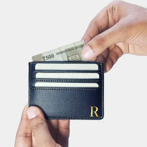 Custom Business Card Holder for Men Wallet - Monogram