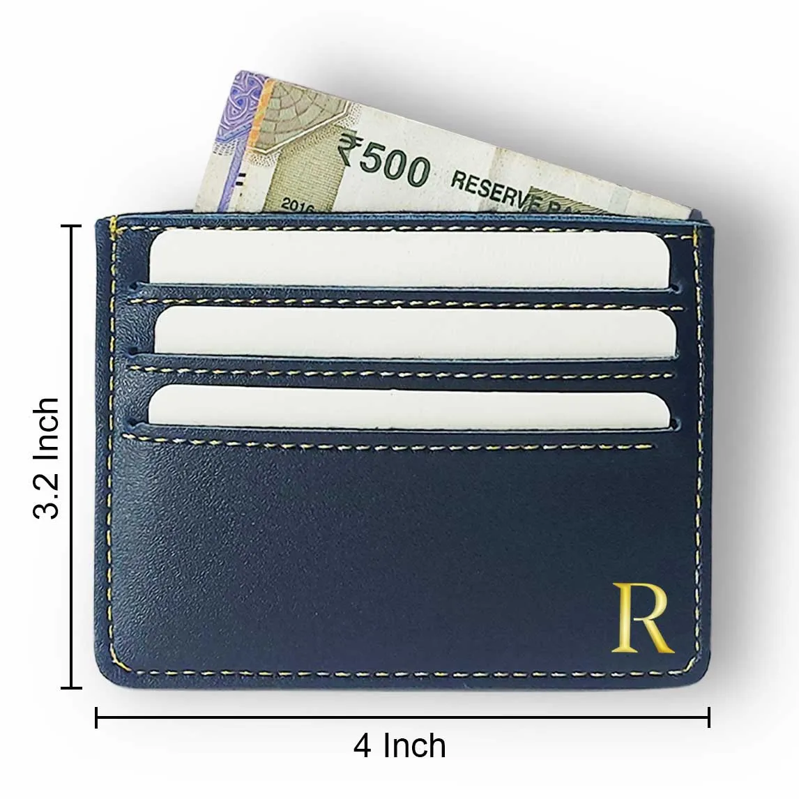Custom Business Card Holder for Men Wallet - Monogram