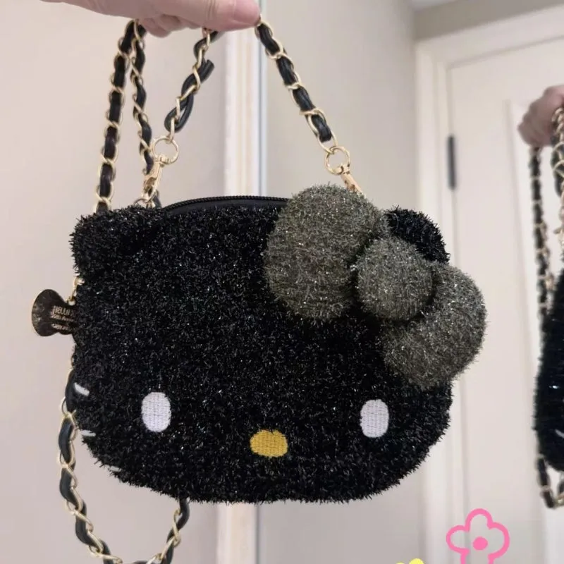 Cute Black Shining Kitty Handbag KI584