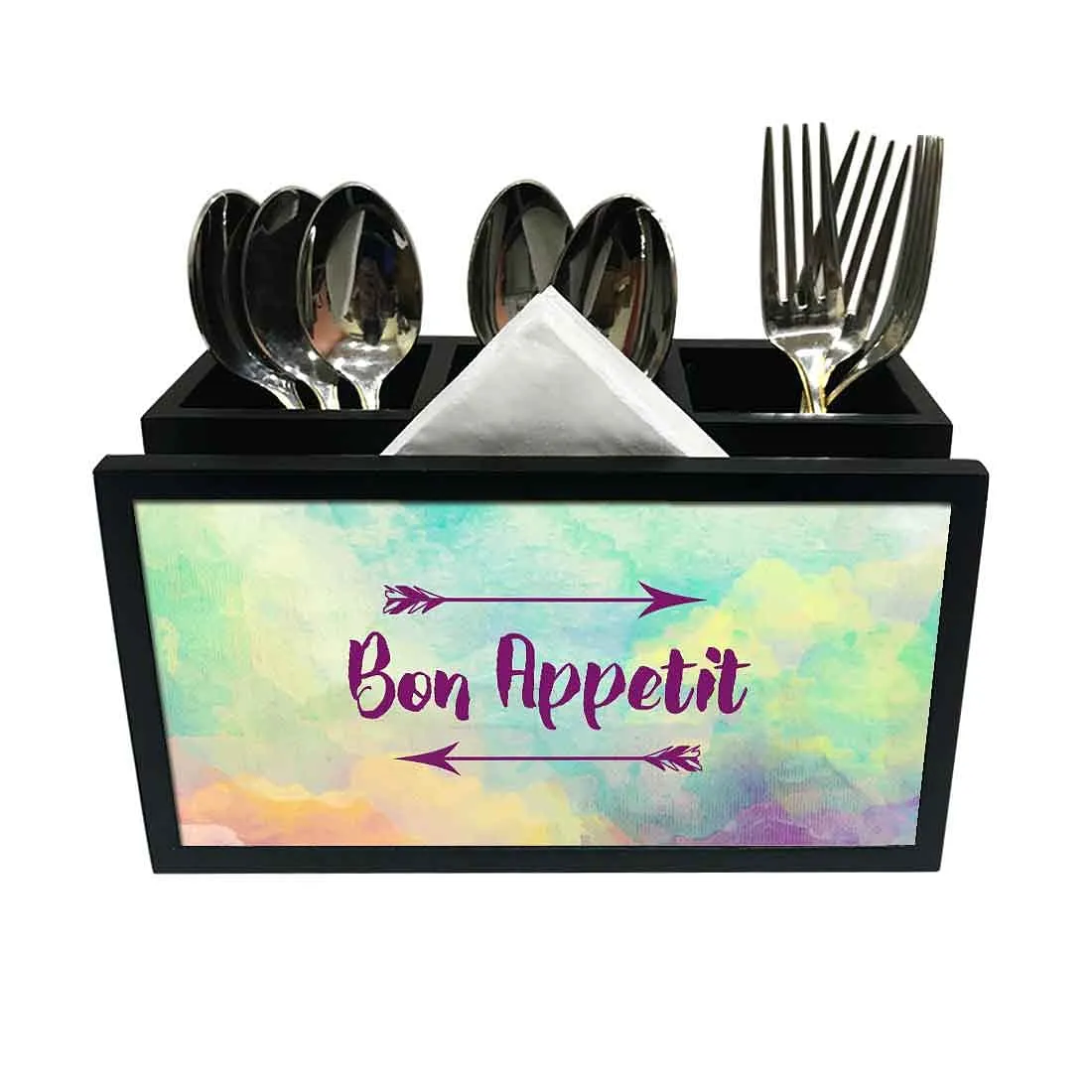 Cutlery Tissue Holder Napkin Stand -  Multi Watercolor