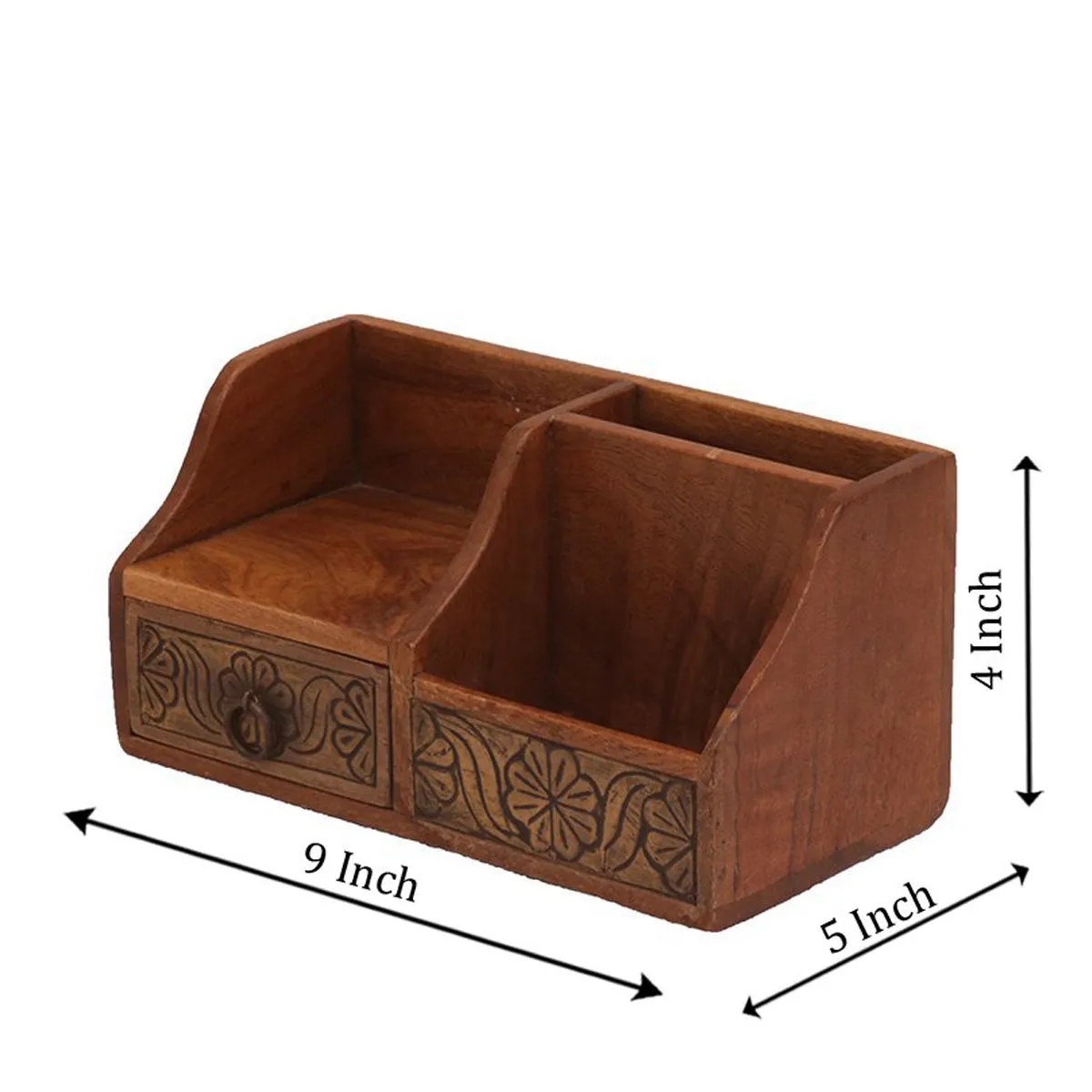 Dark Brown Multiple Desk Organizer with Drawer