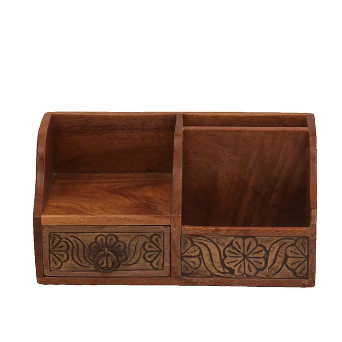 Dark Brown Multiple Desk Organizer with Drawer