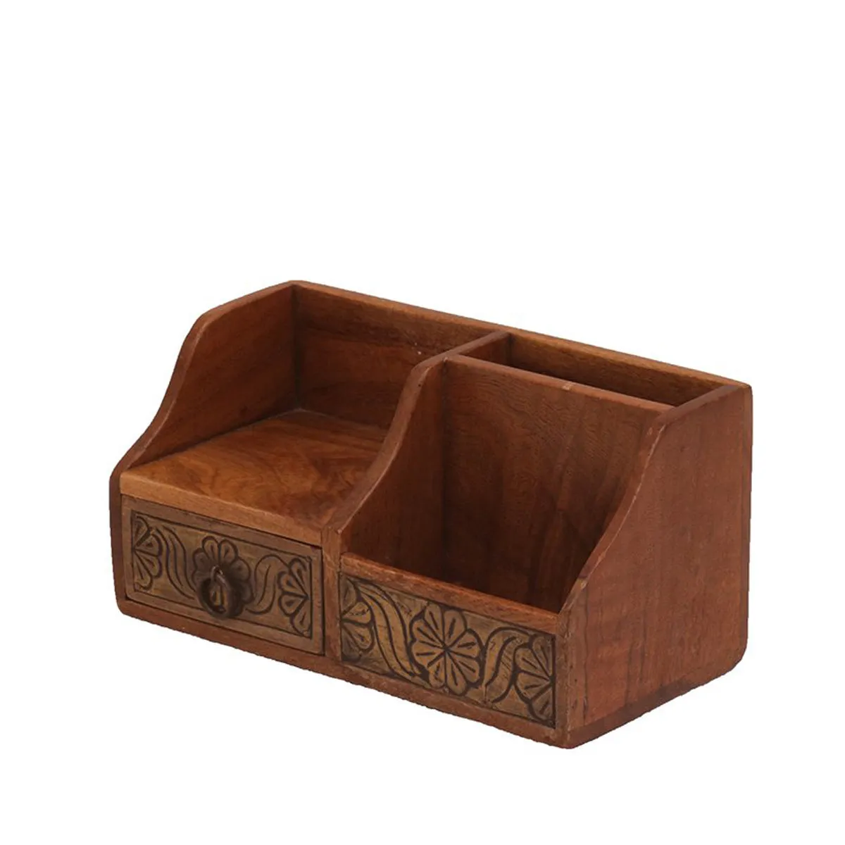 Dark Brown Multiple Desk Organizer with Drawer