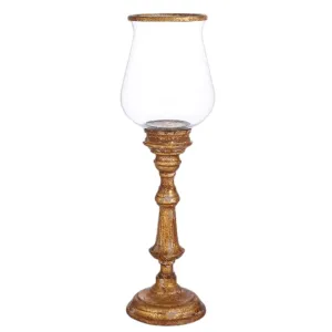 Distressed Hurricane Pillar Candle Holder
