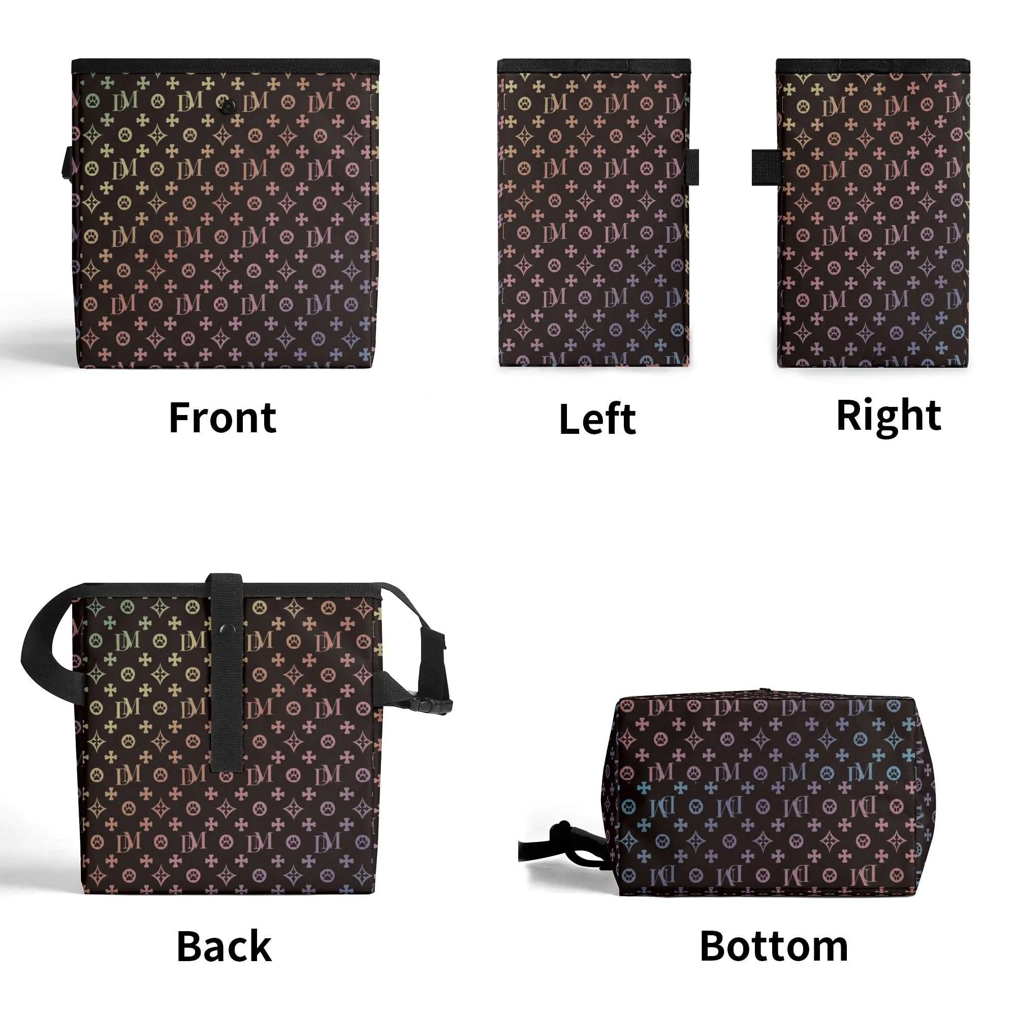 Dog Mom "DM" Signature Motif Ombre Hanging Car Organizer/Storage/Trash Bin