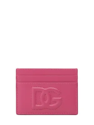 Dolce&amp;Gabbana   Embossed logo leather card holder 