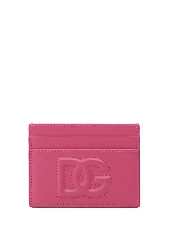 Dolce&amp;Gabbana   Embossed logo leather card holder 
