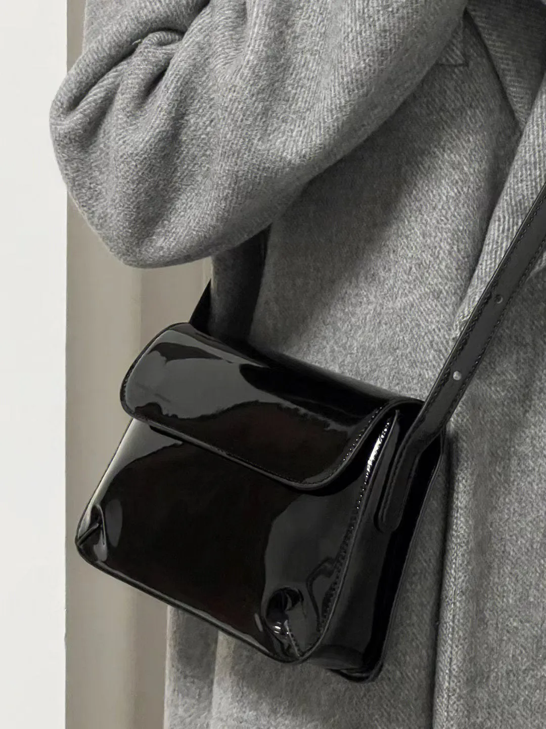 Elegant Patent Leather Women's Small Square Bag Ladies Vintage Shoulder Crossbody Bags Fashion Simple Female Handbags Tote Purse