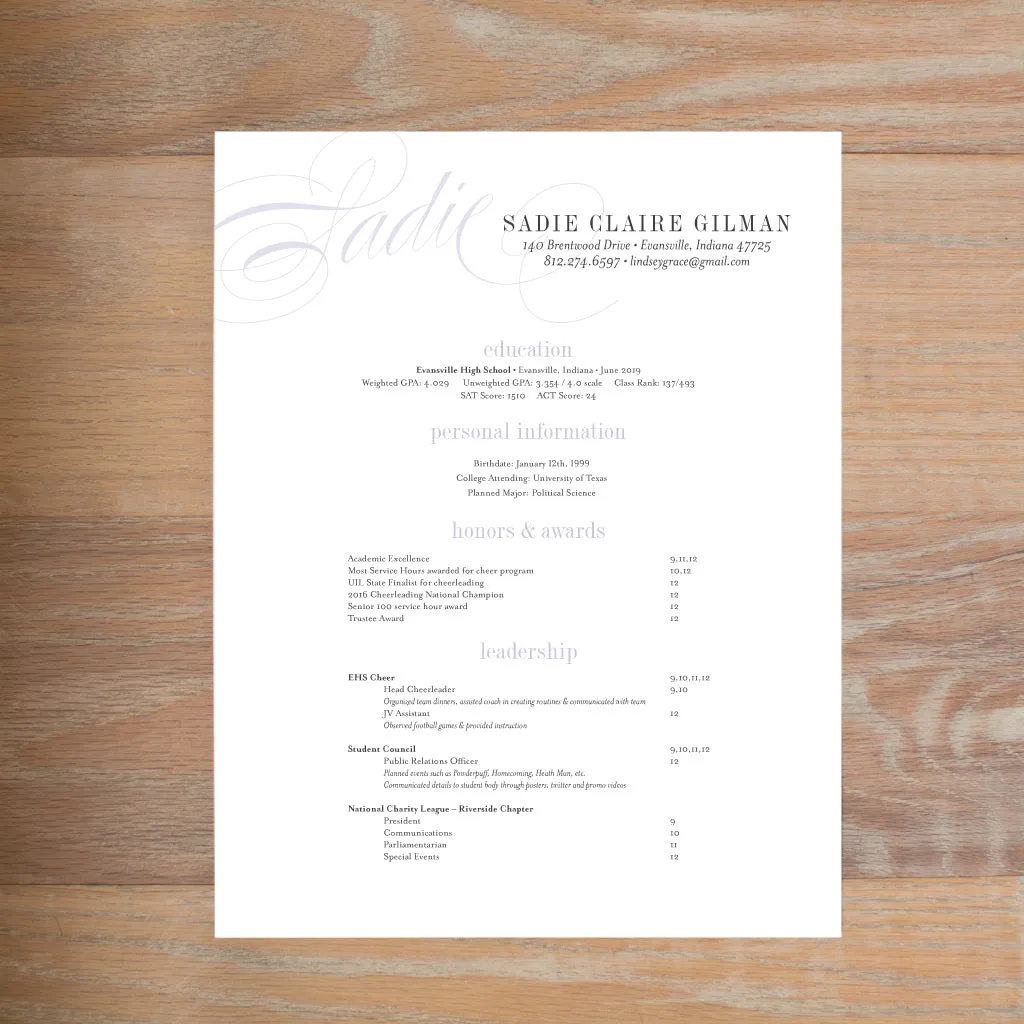 Elegant Script Complete Sorority Packet