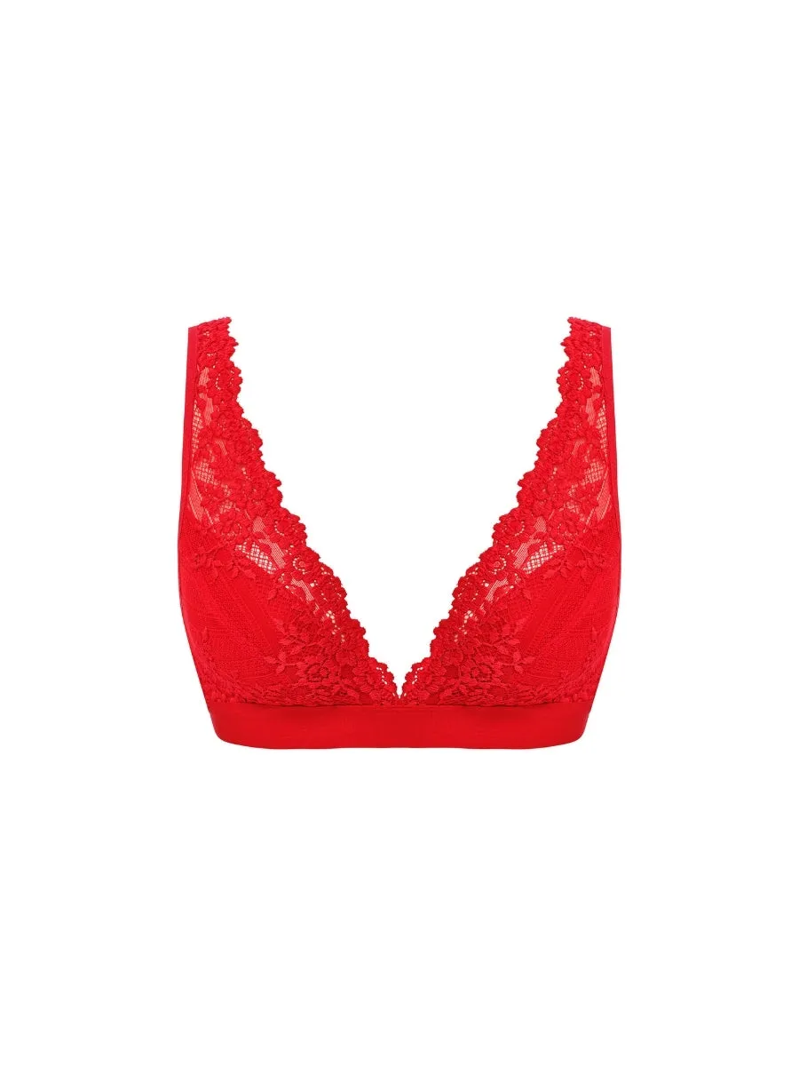 Embrace Lace Soft Cup Bra - Equestrian Red