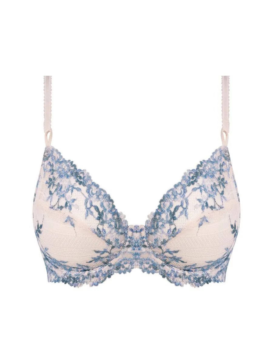 Embrace Lace Underwire Bra - Pastel Parchment/Blue Multi