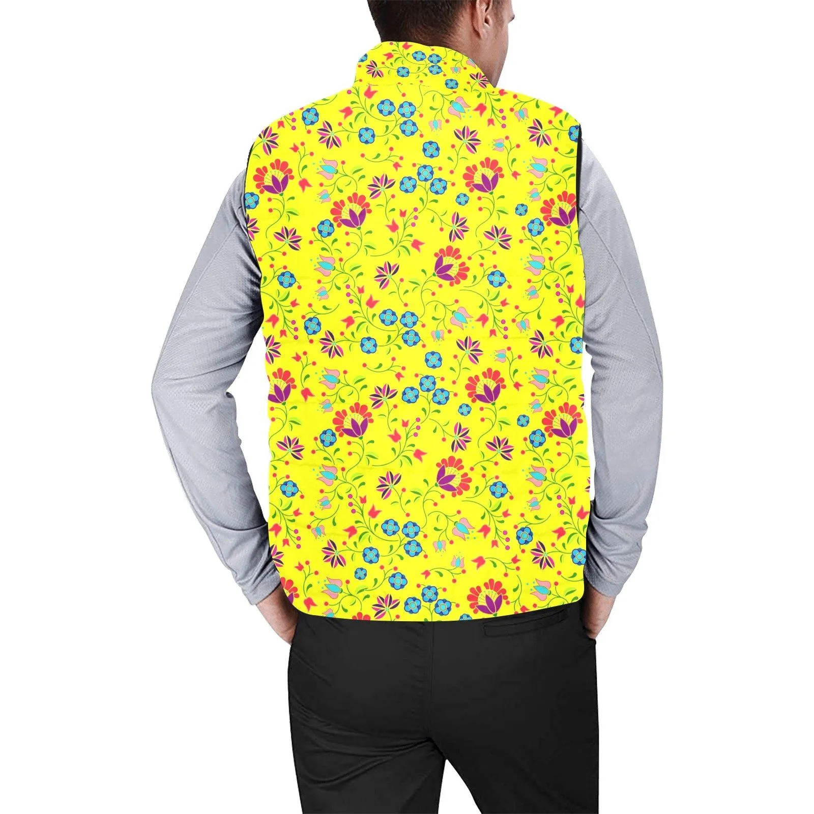 Fleur Indigine Mais Men's Padded Vest Jacket