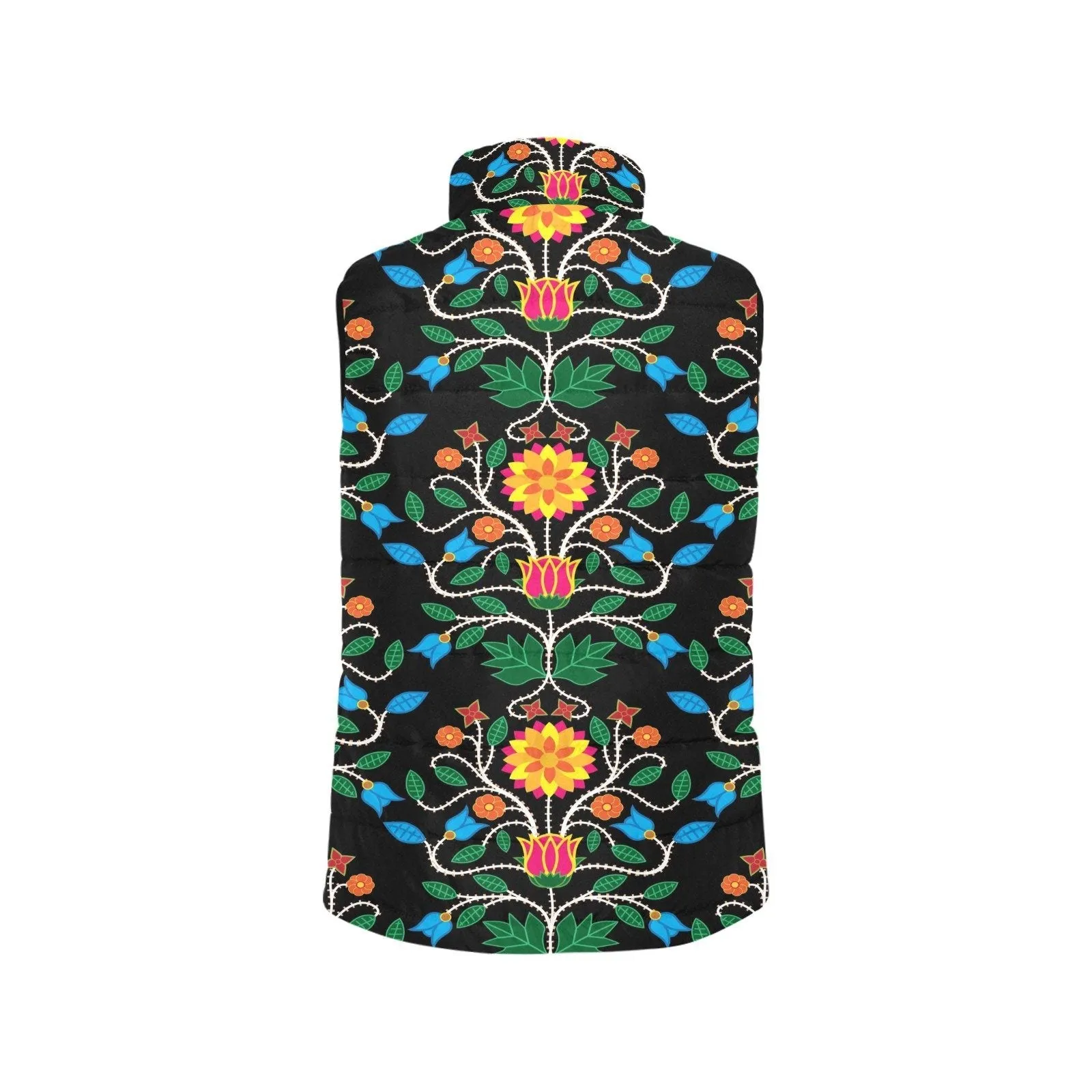 Floral Beadwork Four Clans Men's Padded Vest Jacket