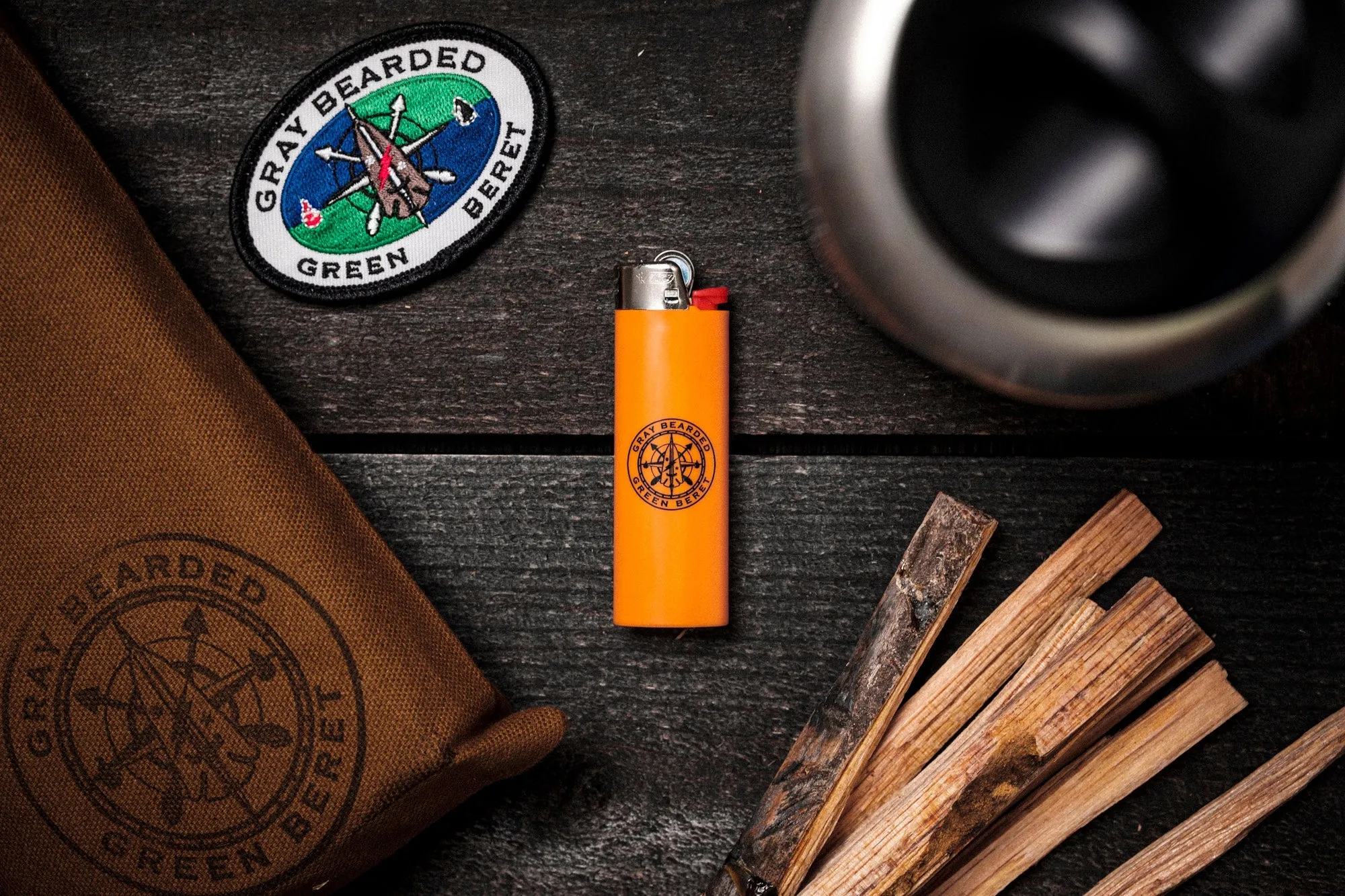 GB2 High-Visibility Orange Custom Logo Bic Lighter