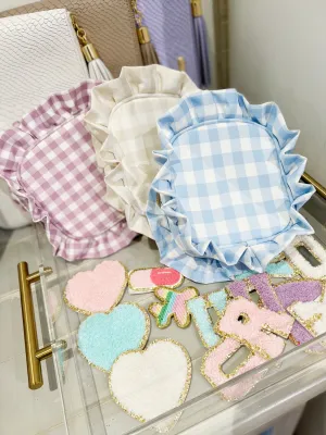 Gingham Print Makeup Bag