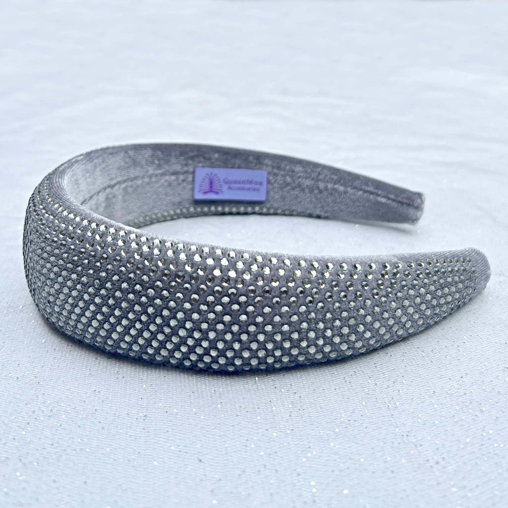 Grey sparkly hair band padded headband