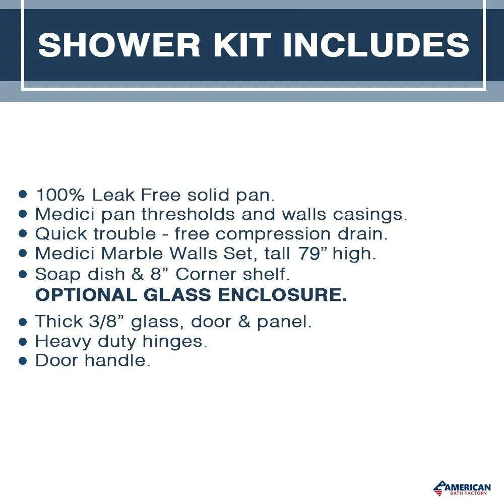 Grio Marble Classic Neo Shower Enclosure Kit