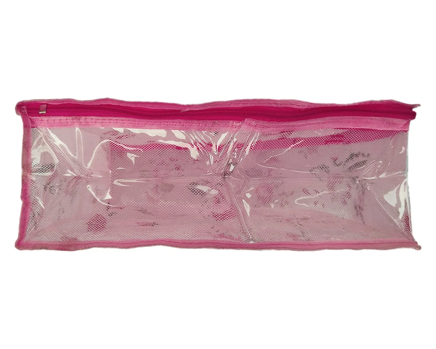 Heart Home Floral Print PVC Blouse Cover/Wardrobe organizer/Clothes Cover For Blouse- Pack of 3 (Pink) 52HH3883