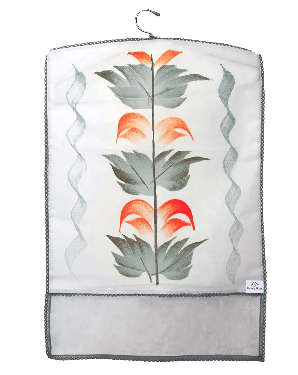 Heart Home Non Woven Hanging Saree Cover, Wardrobe Organizer, Closet Organizer, Saree & Garments Protector Cover With 1 Zipper Compartment on Back Side- Pack of 18 (Grey)-HS_38_HEARTH21537