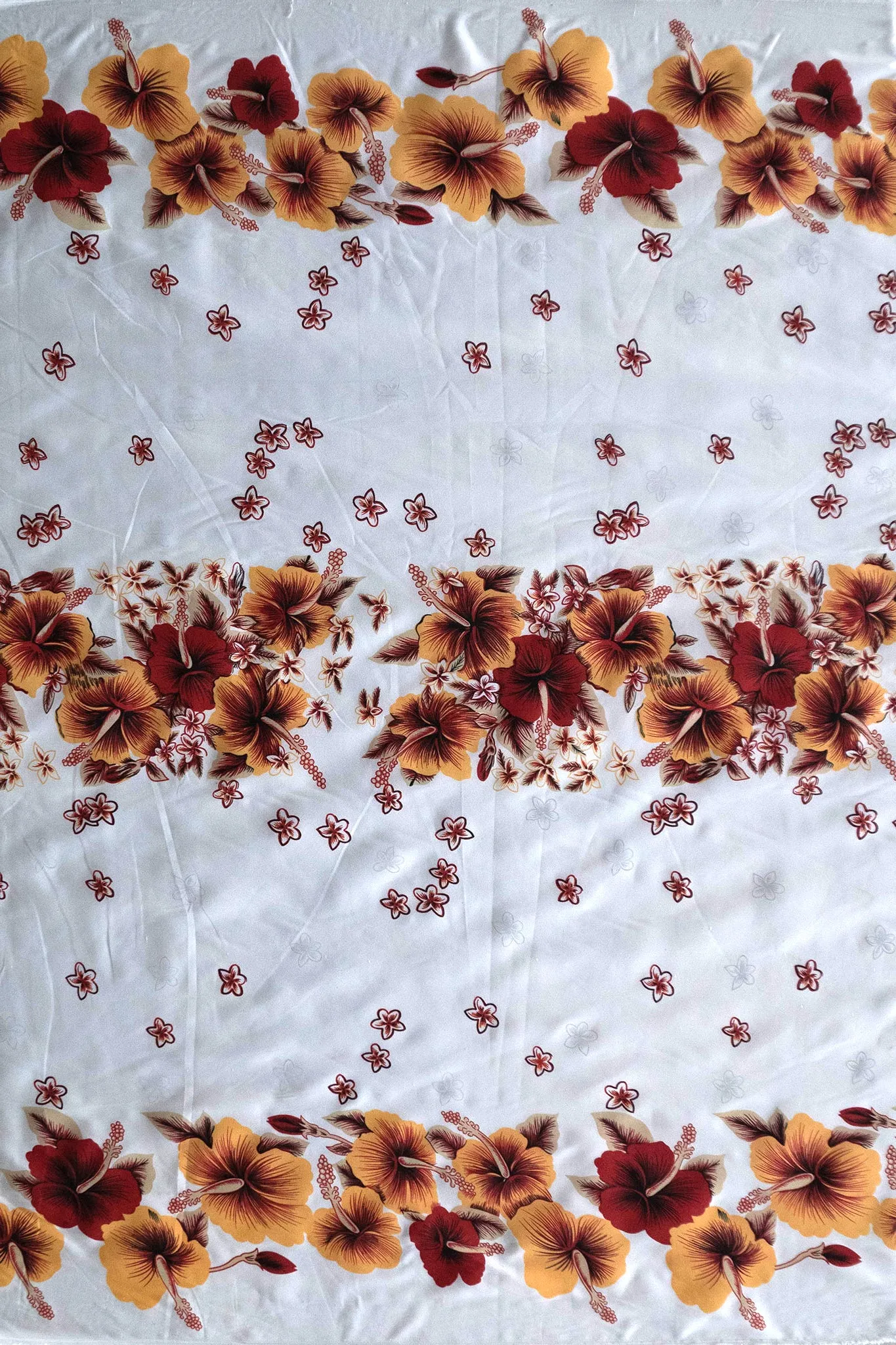 Hibiscus Triple Border Fabric | Polyester