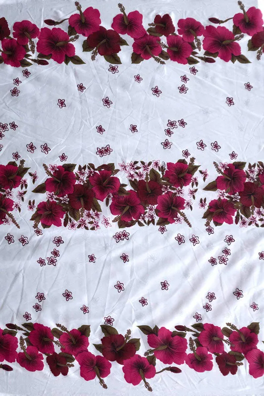 Hibiscus Triple Border Fabric | Polyester