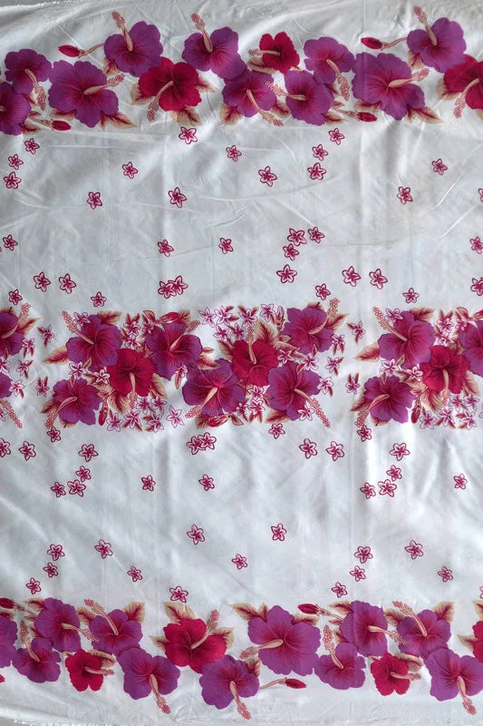 Hibiscus Triple Border Fabric | Polyester