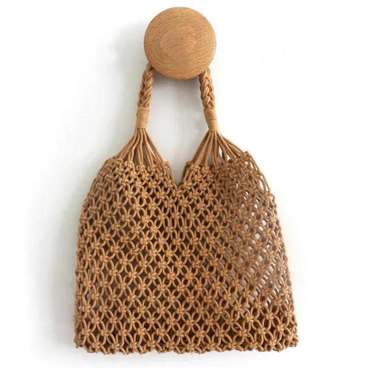 Hollow Mesh Cotton Rope Handwoven Bag