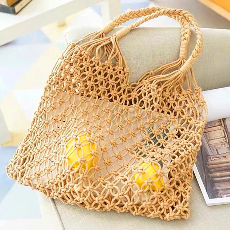 Hollow Mesh Cotton Rope Handwoven Bag