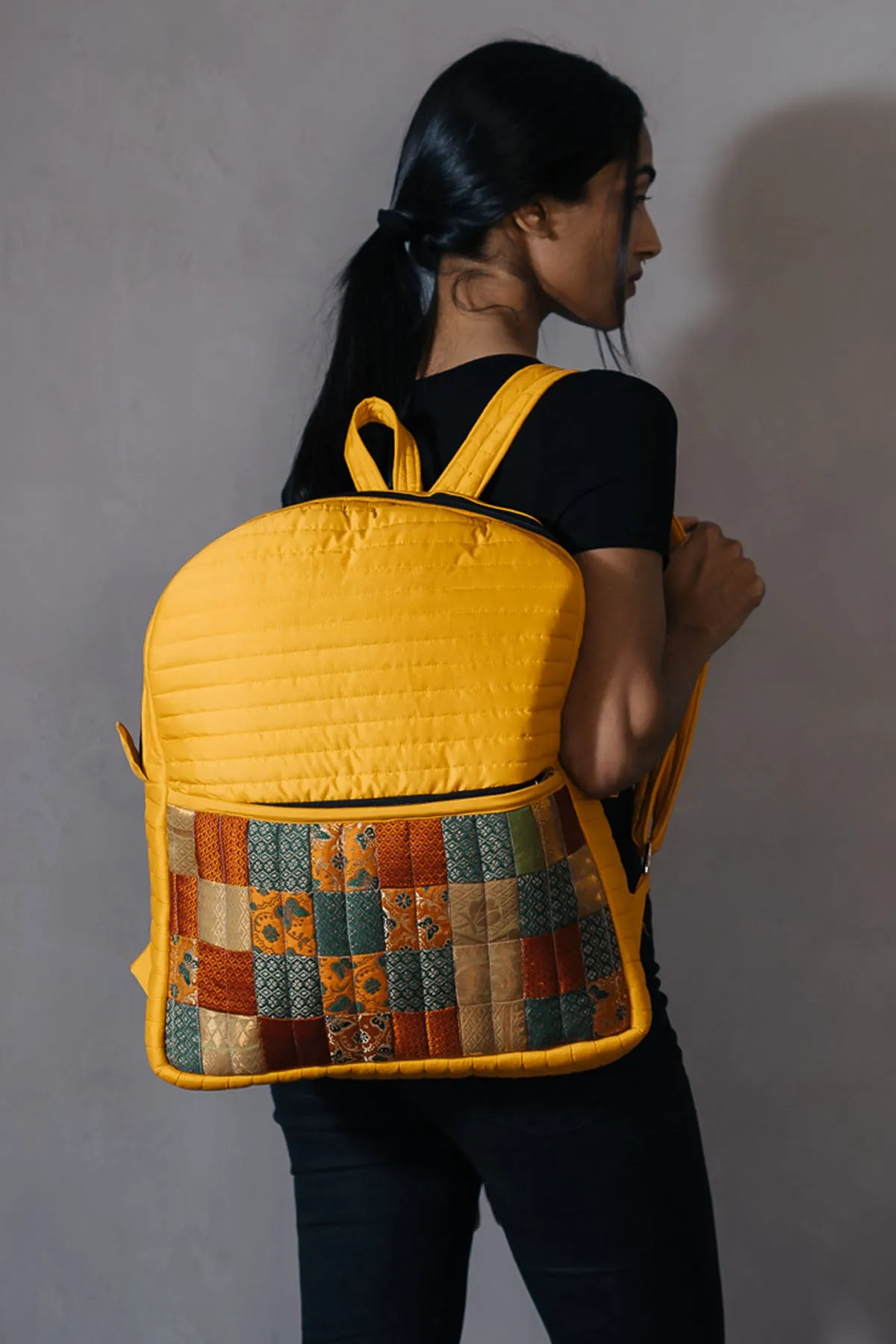 Honey Godhadi Patchwork Silk Bag